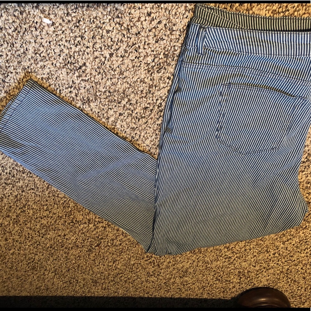 20. Blue and White Pin Stripe Jeans.